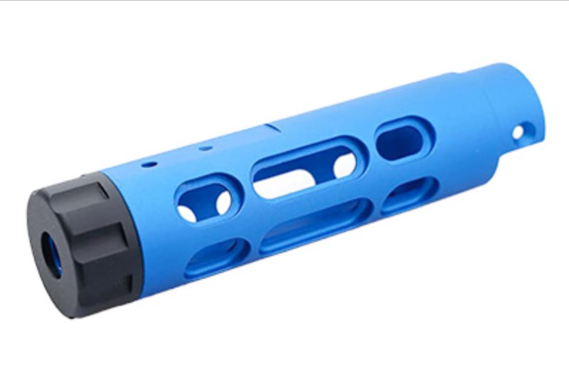 5KU Aluminum Outer Barrel For Action Army AAP 01 GBB Airsoft (Type B/ Blue)