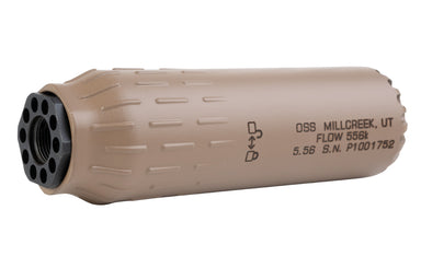 Angry Gun 3D Printed Flow 556K Dummy Suppressor (Cerakote FDE) w/ Tornado Flash Hider (14mm CCW)