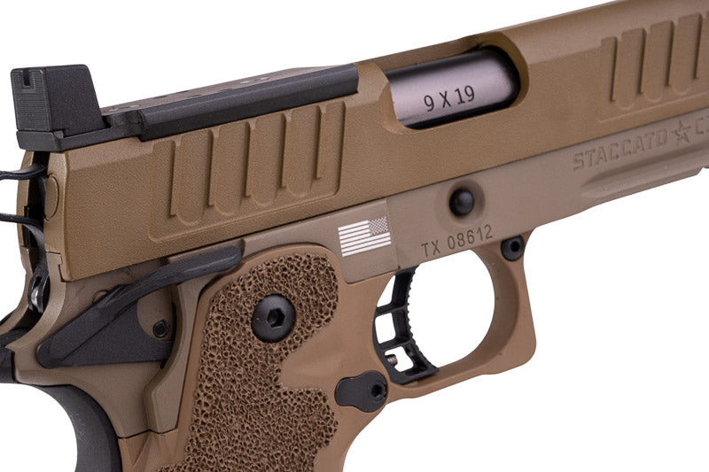 EMG (Army Armament) 6mm Pro Shop Staccato C2 2011 SOC GBB Airsoft w/ Stippling Grip (FDE)