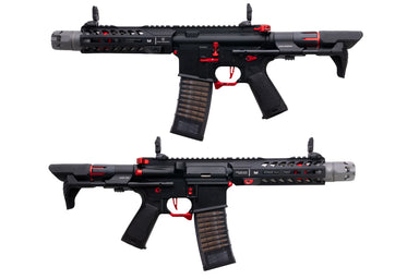 EMG Strike Industries AR Strike Oppressor PDW GBB Airsoft M4 Rifle (CYMA CGS System) - 7 inch BK / RD