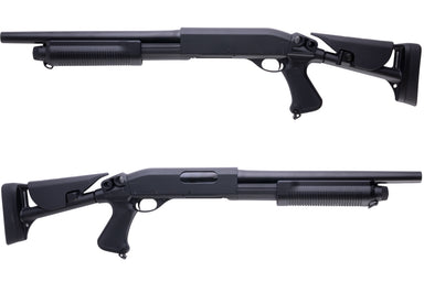 CYMA M870 3-Round Brust Multi-Shot Shell Loading Airsoft Spring Shotgun w/ Retractable Stock (CQB/CM353)