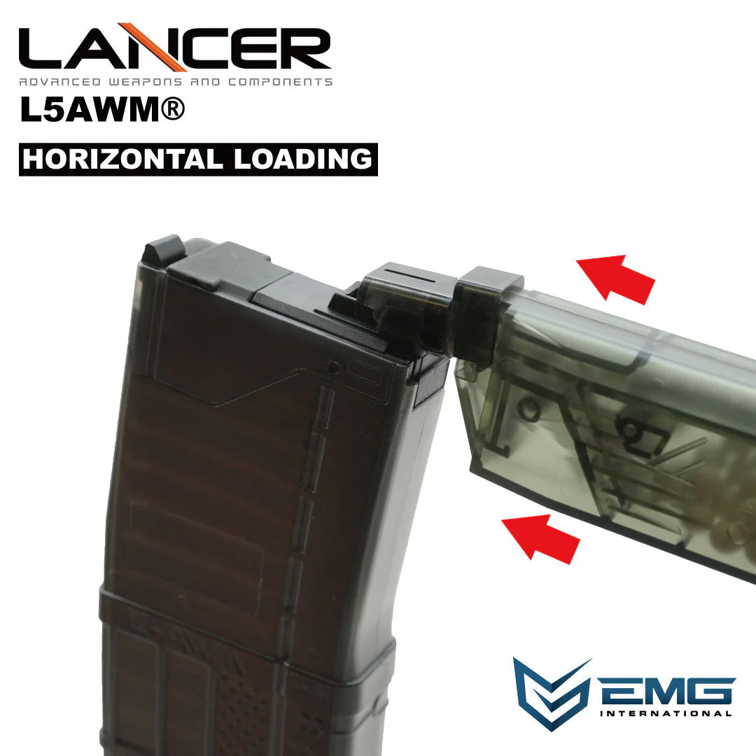 EMG (Angry Gun) Lancer Systems L5AWM V2 35rds 5.56 Type Gas Mag for Tokyo Marui MWS GBB Airsoft (Opqaue BK)