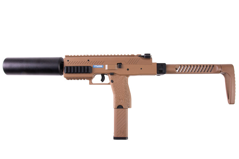 Vorsk VMP-1 GBB Airsoft SMG with 2 Magazines & Suppressor (Tan)