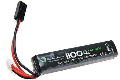 Batterie Lipo 7.4V 1200Mah 20C type stick Dean