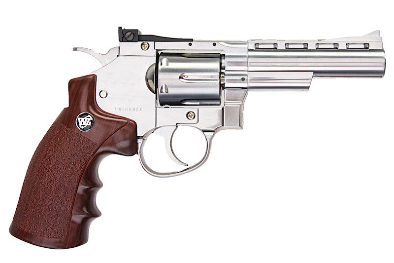 Gun Heaven (WinGun) 701 6mm Co2 Revolver (Brown Grip/ 4 inch/ Silver)