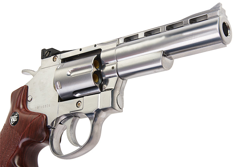 Gun Heaven (WinGun) 701 6mm Co2 Revolver (Brown Grip/ 4 inch/ Silver)