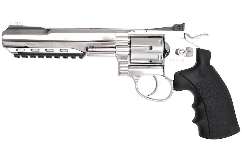 Gun Heaven (WinGun) 702 6 inch 6mm Co2 Revolver (Black Grip/ Silver)