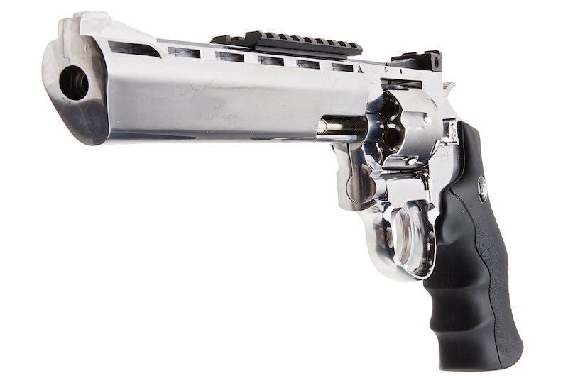 Gun Heaven (WinGun) 703 8 inch 6mm Co2 Revolver (Black Grip/ Silver)