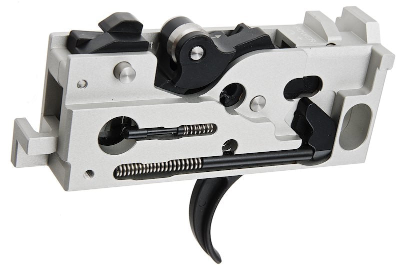 BJ TAC CNC Aluminum Adjustable Complete Trigger Box For Tokyo Marui MWS GBB Airsoft Guns (Silver)