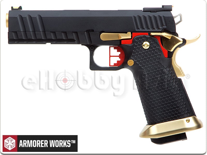 Armorer Works HX20 Series 'Competitor' Hi-Capa GBB Pistol (Black / Gold ...